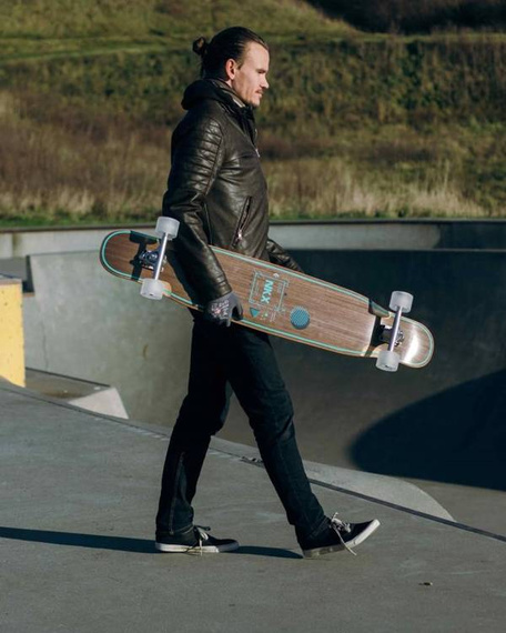 Longboard do dancingu NKX Geometric Walnut Green 117 cm