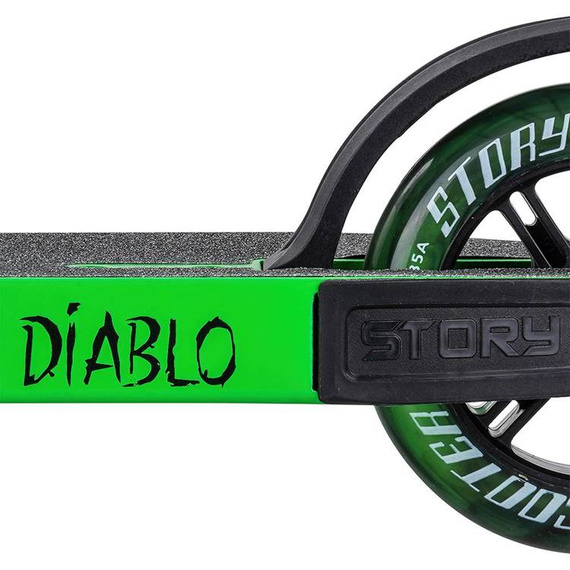 Vysoce výkonný skútr Story Diablo Black and Lime. 78 cm