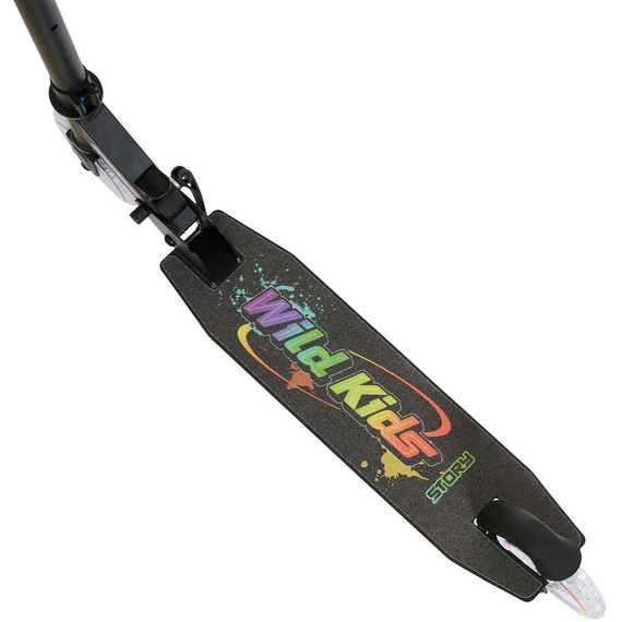 Hulajnoga Miejska Transportowa dla dzieci i młodzieży Story Wild Kids Czarny LED wys. 73–85 cm