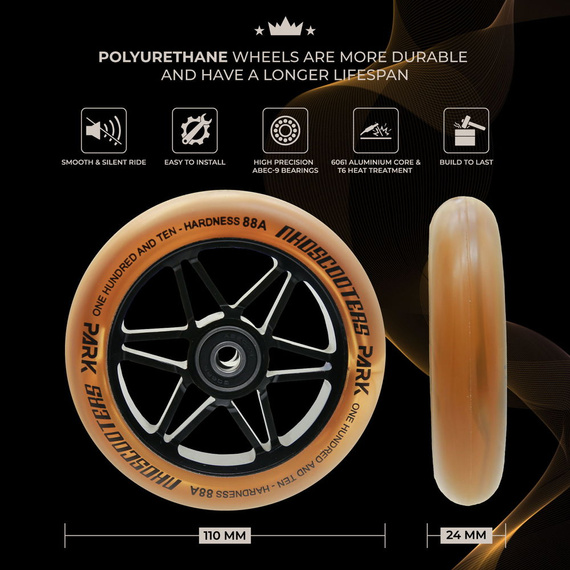 NKD Park Stunt Scooter Wheels Gold 110 mm
