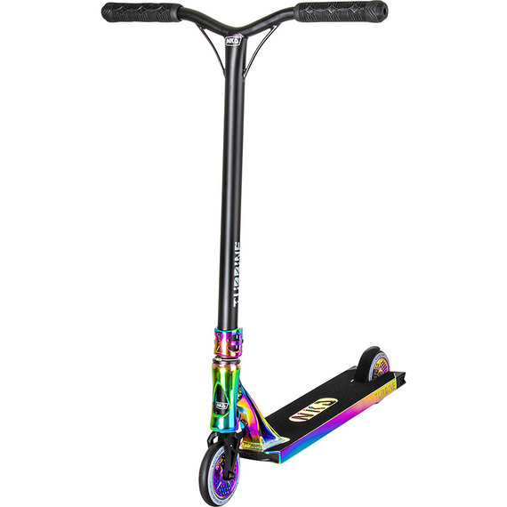 Výkonnostní koloběžka Velká hliníková lehká široká platforma NKD Turbine Rainbow High 87 cm