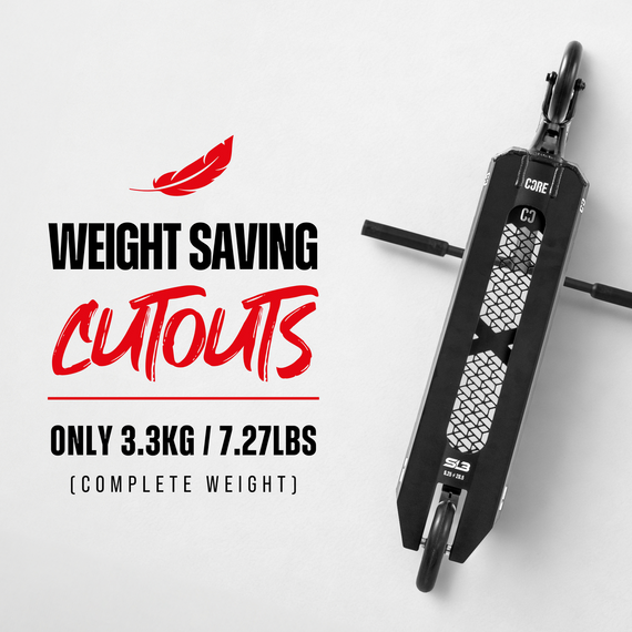 CORE CD1 Kompletní kaskadérská koloběžka červená/černá wys. 81 cm