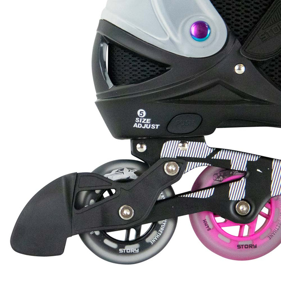 Rolki regulowane Story Motion Adjustable Inline Skates Czarno-Różowo-Czarny