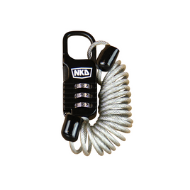 Bezpečnostní visací zámek Cipher Lock pro koloběžku skateboard longboard NKD XtremeSecure Cable Lock Black and Silver 70 cm