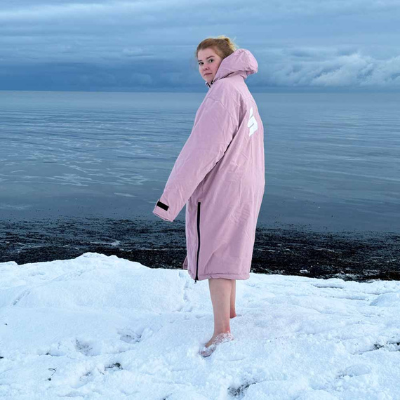 Pončo Poncho Jacket Story Change Robe Rose Tinted Pink