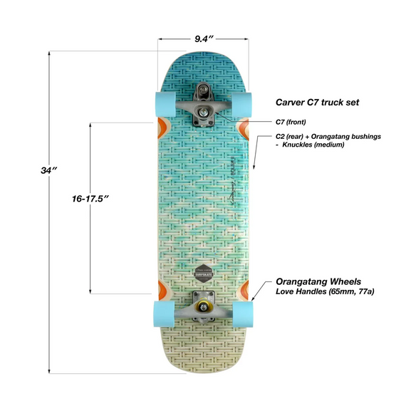 Deska Surfskate Loaded Bolsa II C7 34"