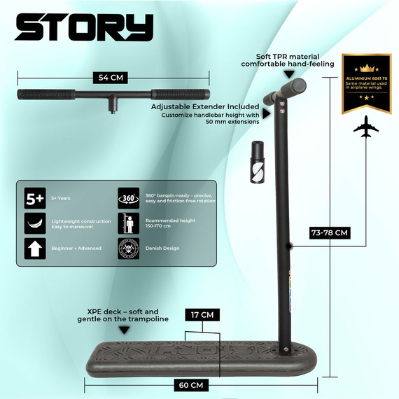 Story Pro Trampolína Scooter Performance Scooter Black 73-78 cm
