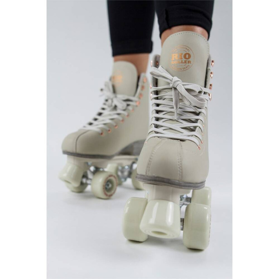 RIO ROLLER ROSE QUAD SKATES Krémové kolečkové brusle