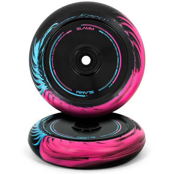 Sada kol pro koloběžky SLAMM Swirl Hollow Core Black-Blue-Pink 110 mm