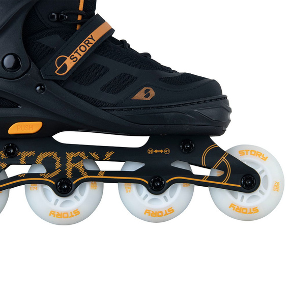 Story Fusion Nastavitelné inline brusle LED Orange