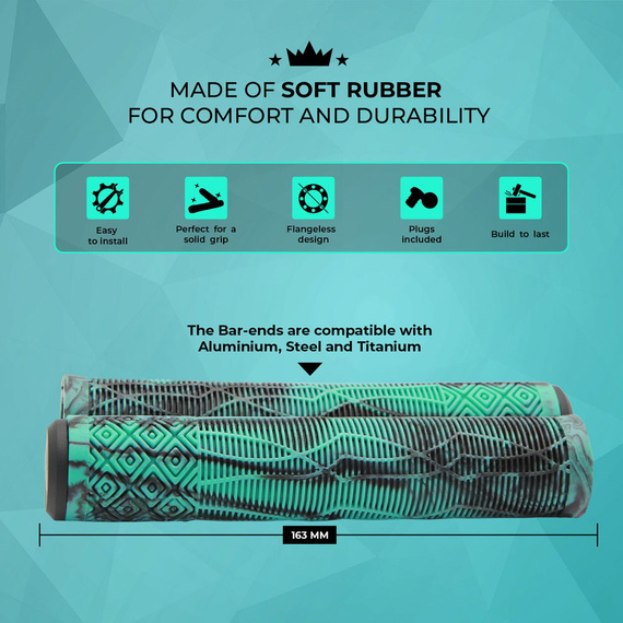 NKD GOAT Stunt Scooter Gripy černá/modrá 163 mm