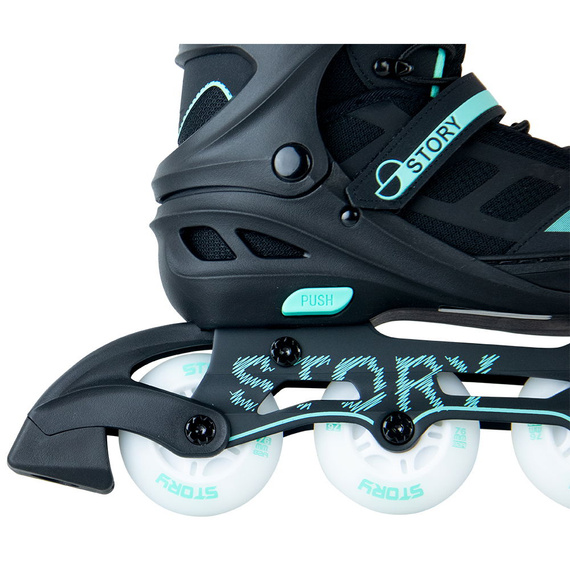 Story Fusion Nastavitelné inline brusle Mint LED