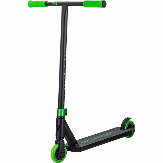 Hulajnoga Wyczynowa Aluminiowa Lekka dla młodych riderów NKD Next Generation Zielono-Czarny wys. 79,4 cm