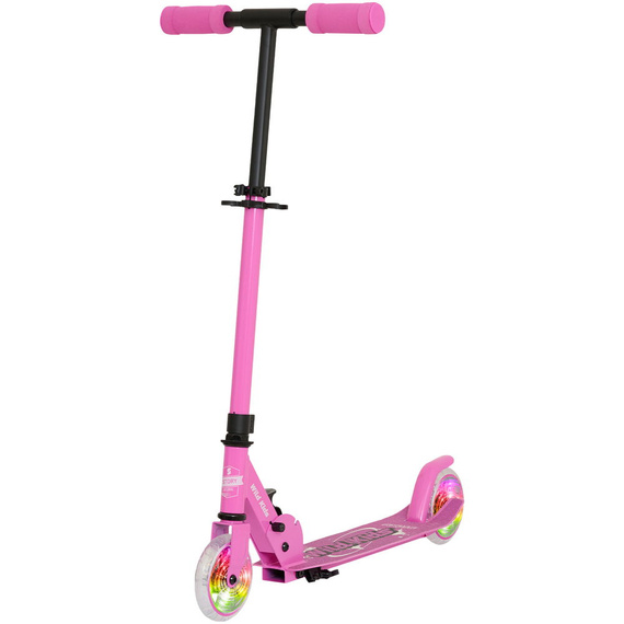 Hulajnoga Miejska Transportowa dla dzieci i młodzieży Story Wild Kids Różowy LED wys. 73–85 cm