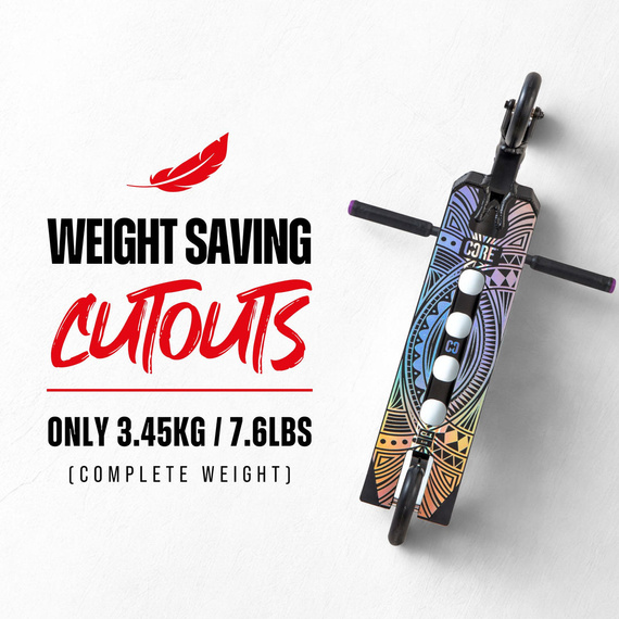 CORE CD1 Kompletní kaskadérská koloběžka červená/černá wys. 81 cm