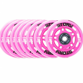 Story Inline brusle Kolečka růžová 64 mm (8 ks) s ložisky.)