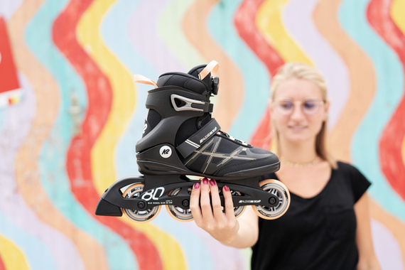 Kolečkové brusle K2 ALEXIS 80 BOA Černo-růžové
