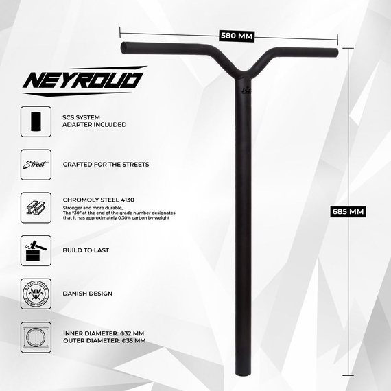 NKD Matis Neyroud řídítka Black wys. 685 mm