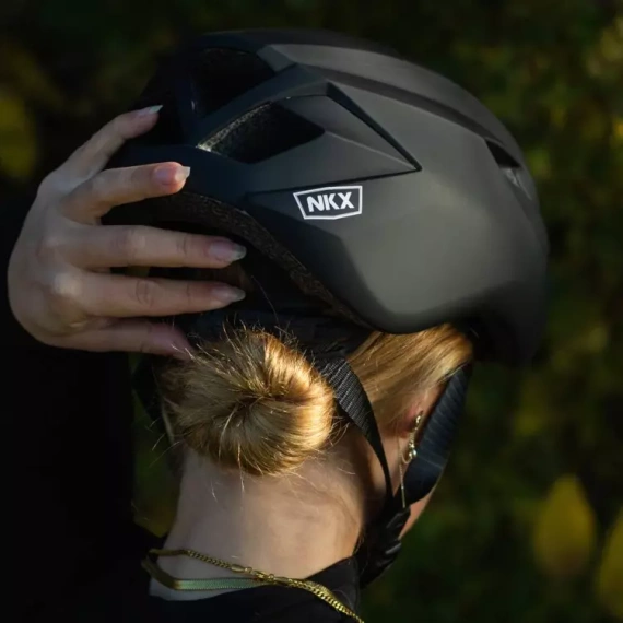 Kask Rowerowy NKX Urban Biało-Niebieski 