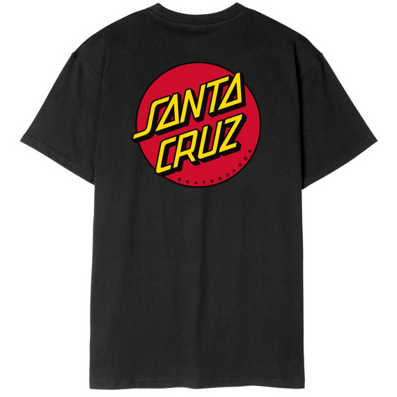SANTA CRUZ Klasické tričko s puntíky na hrudi Black
