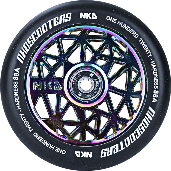 Black Widow Černé a duhové kolo koloběžky NKD 120 mm