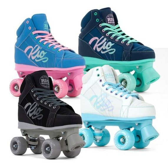 RIO ROLLER LUMINA QUAD SKATES Modro-růžové kolečkové brusle