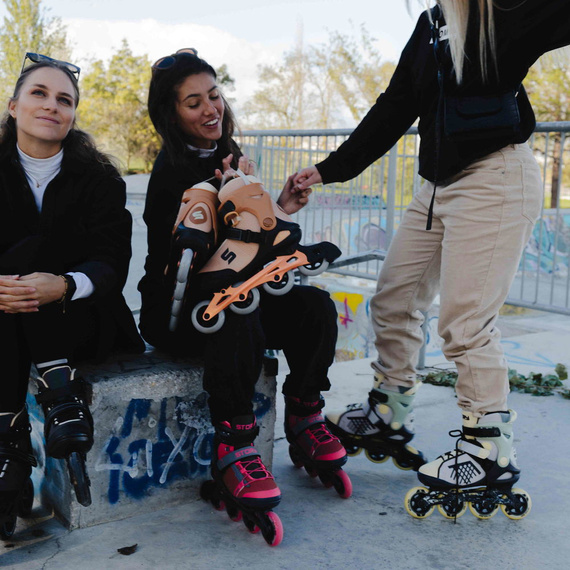 Univerzální kolečkové brusle Inline STORY Trust Brown