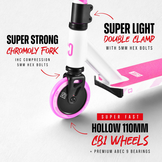 CORE CD1 Kompletní kaskadérská koloběžka modrá/černá wys. 81 cm