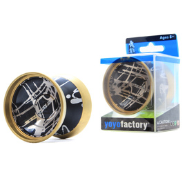 Kovové yoyo pro Advanced YoYoFactory MOZ 7075 - Toya Kobayashi Signature Black and Silver Splash