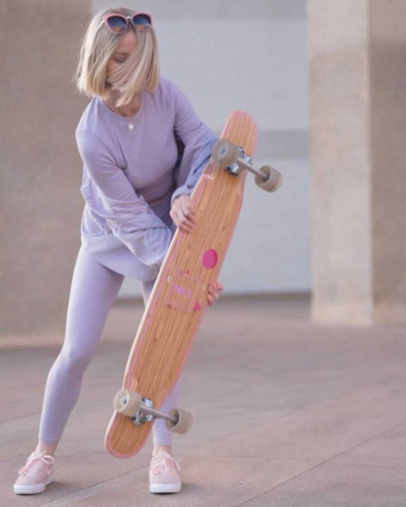 Longboard pro tanečníky NKX Geometric Olive Pink 112 cm