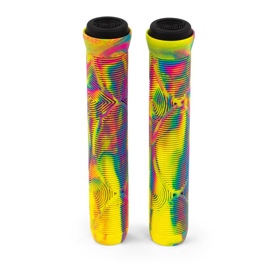 Výkonné gripy na koloběžku Slamm Team Swirl Bar Grips Tropical Yellow 165 mm