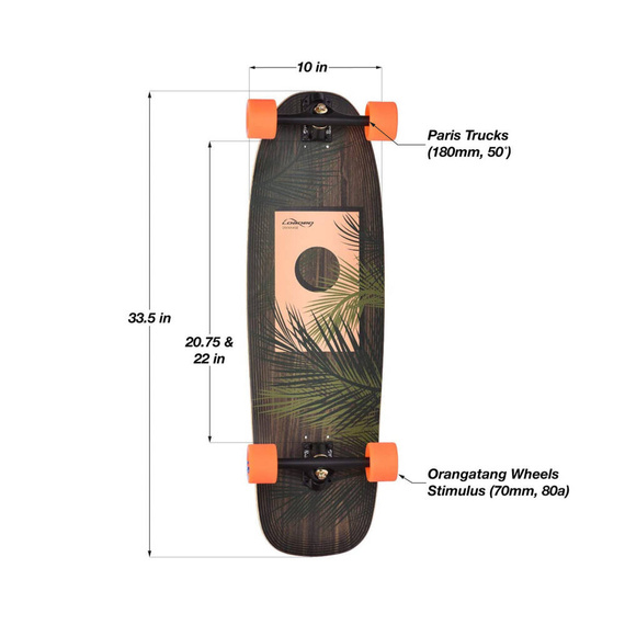 Skateboard Cruiser Loaded Omakase All-Round Longboard Kompletní dlaň 33.5"