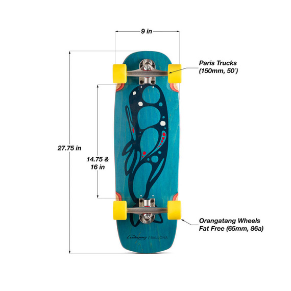 Deskorolka Cruiser Loaded Ballona Moby Cruiser Skateboard Complete 27.75"