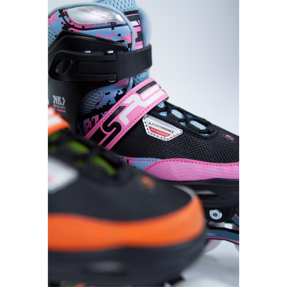 Dětské nastavitelné inline brusle SFR Pixel Blue-Pink