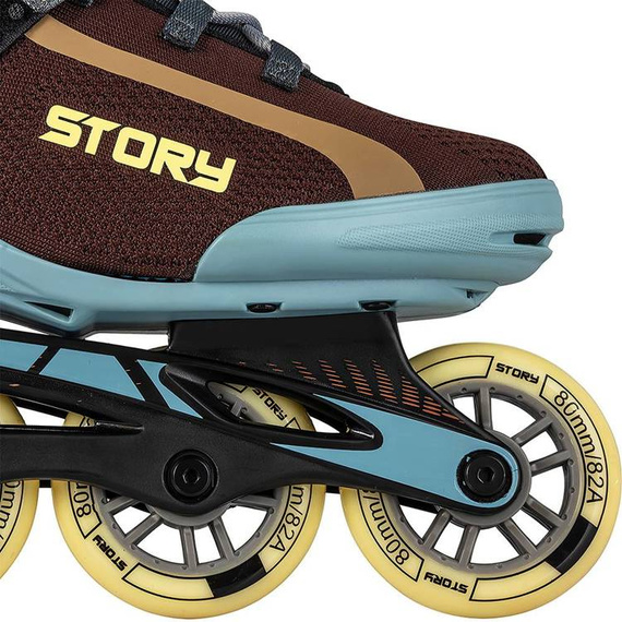 Rekreační kolečkové brusle Inline STORY Union Brown-Nebraska