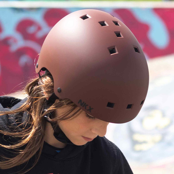 Kask Na Deskorolkę Hulajnogę NKX Brain Saver Burgundowy