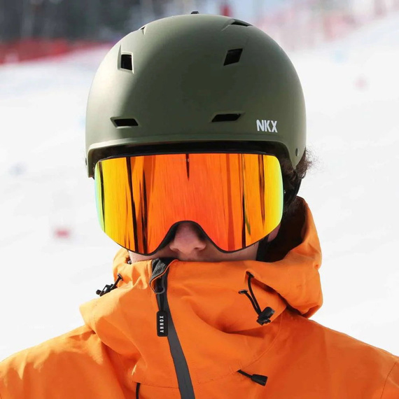 NKX Nomad Snow Helmet Olivová lyžařská a snowboardová helma