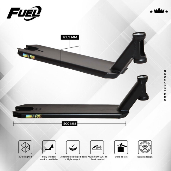 Palubní deska pro NKD Fuel Stunt Scooter Deck Black 495 mm