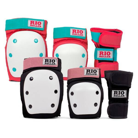 Ochraniacze RIO ROLLER Triple Pad Set Czarno-Różowy
