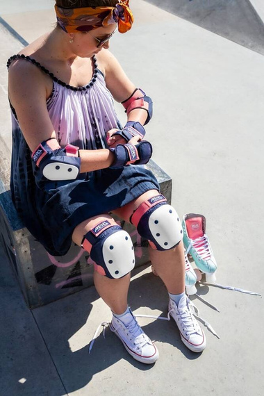 Sada chráničů REKD Heavy Duty Triple Pad Set L Blue-Pink