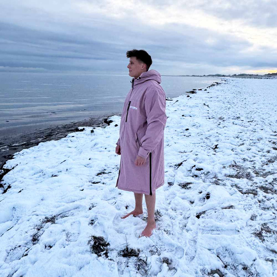 Poncho Ponczo Kurtka Story Change Robe Rose Przydymiony Różowy