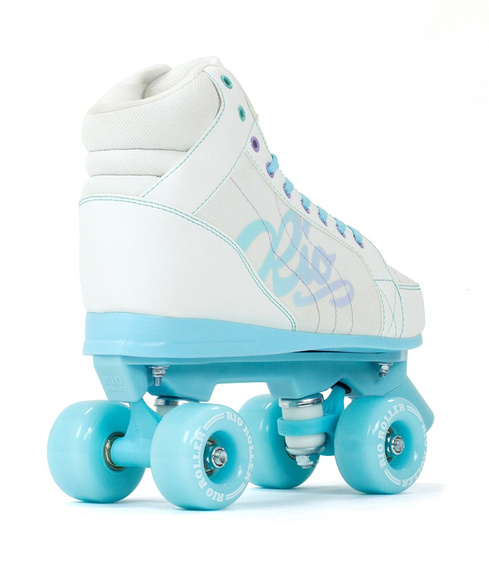 RIO ROLLER LUMINA QUAD SKATES Bílé/modré kolečkové brusle