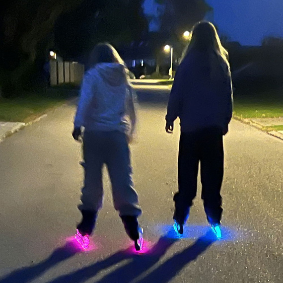 Story Fusion Nastavitelné inline brusle Pink LED