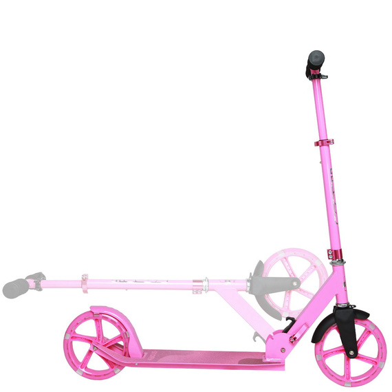 Přepravní koloběžka s velkými koly Story Urban GO! Růžová LED dioda