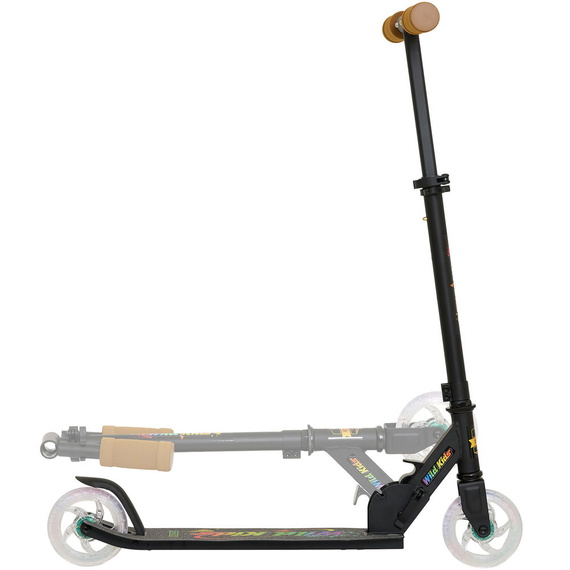 Hulajnoga Miejska Transportowa dla dzieci i młodzieży Story Wild Kids Czarny LED wys. 73–85 cm