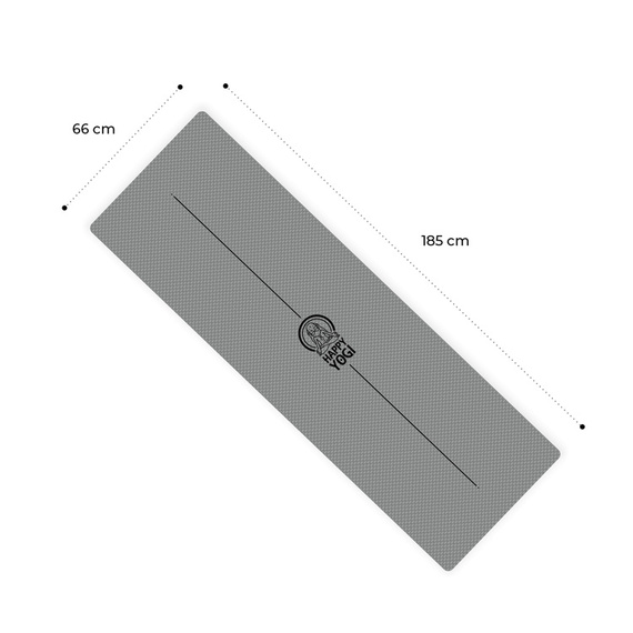 Podložka Happy Yoga TPE 6 mm ECO protiskluzová šedá XL