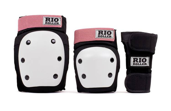 Ochraniacze RIO ROLLER Triple Pad Set Czarno-Różowy