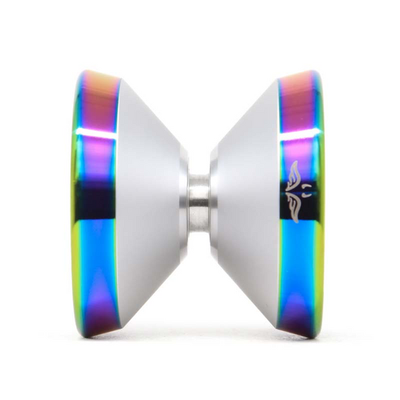 Kovové yoyo pro pokročilé YoYoFactory Demonspeed 2 Silver a Rainbow