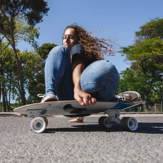 Surfskate Skateboard NKX Maverick Tahiti White-Blue 30"