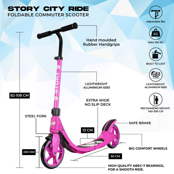 Koloběžka pro dospělé STORY City Ride Pink